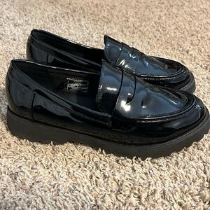 black loafers